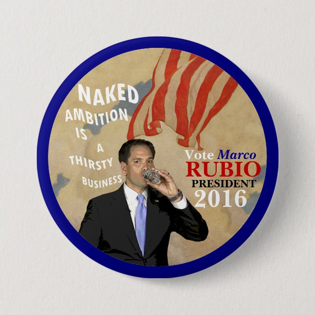 Chapa Redonda De 7 Cm Presidente 2016 de Marco Rubio del voto (Anverso)