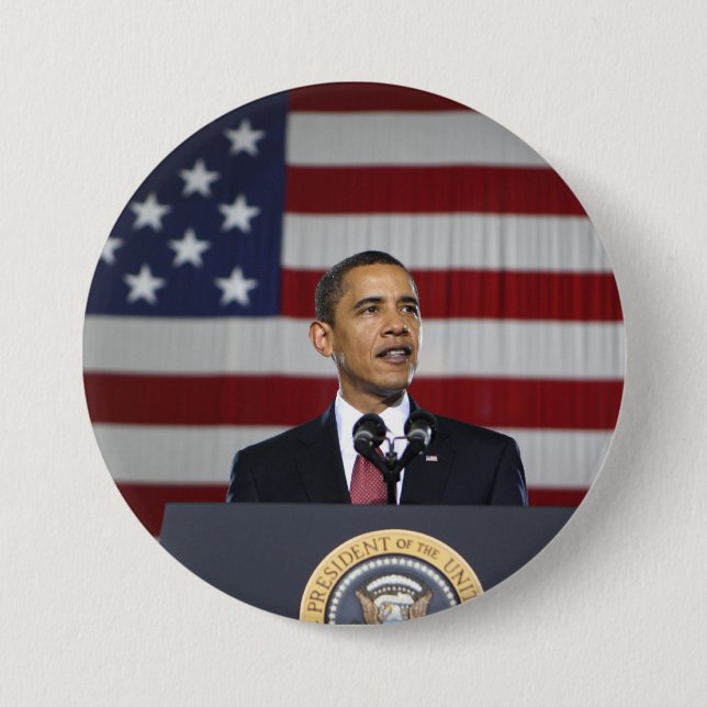Chapa Redonda De 7 Cm Presidente Barack Obama (Anverso)
