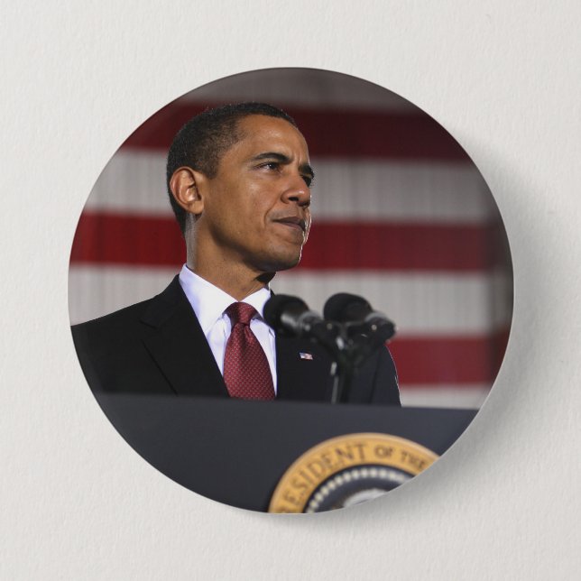 Chapa Redonda De 7 Cm Presidente Barack Obama (Anverso)