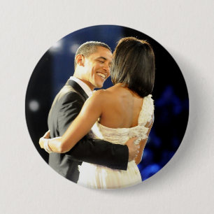 Chapa Redonda De 7 Cm Presidente Barack y Michele Obama