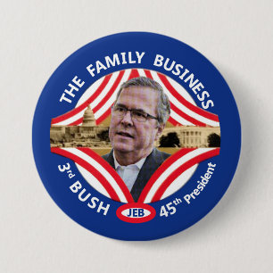Chapa Redonda De 7 Cm Presidente de Jeb 45.o