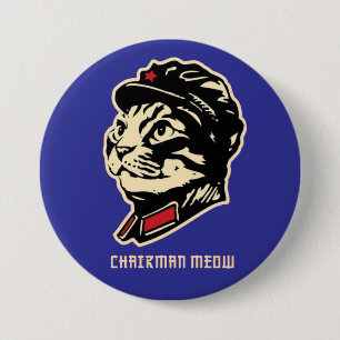 Chapa Redonda De 7 Cm Presidente Meow