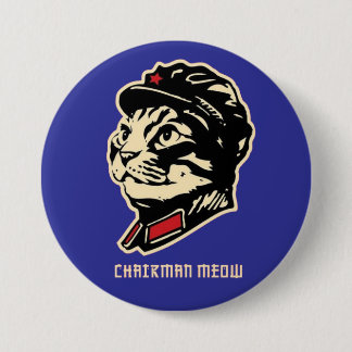 Chapa Redonda De 7 Cm Presidente Meow