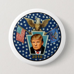 Chapa Redonda De 7 Cm Presidente Trump 2016