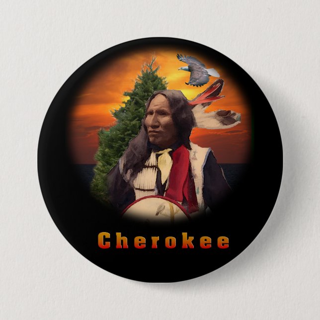 Chapa Redonda De 7 Cm Productos Cherokee Indian (Anverso)