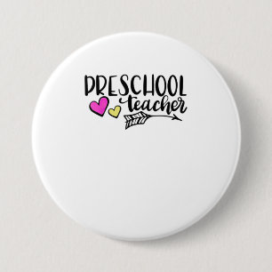 Chapa Redonda De 7 Cm Profesor de preescolar TShirt