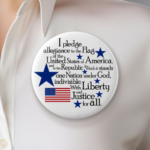 Chapa Redonda De 7 Cm Prometo lealtad a la bandera de las Naciones Unida