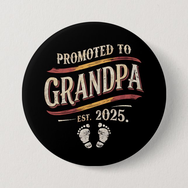 Chapa Redonda De 7 Cm Promocionado Al Abuelo 2025 (Anverso)