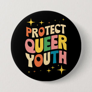 Chapa Redonda De 7 Cm Proteger a la juventud queer Proteger a los niños 