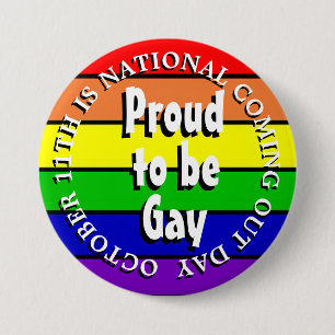Chapa Redonda De 7 Cm Proud to be Gay, National Coming Out Day