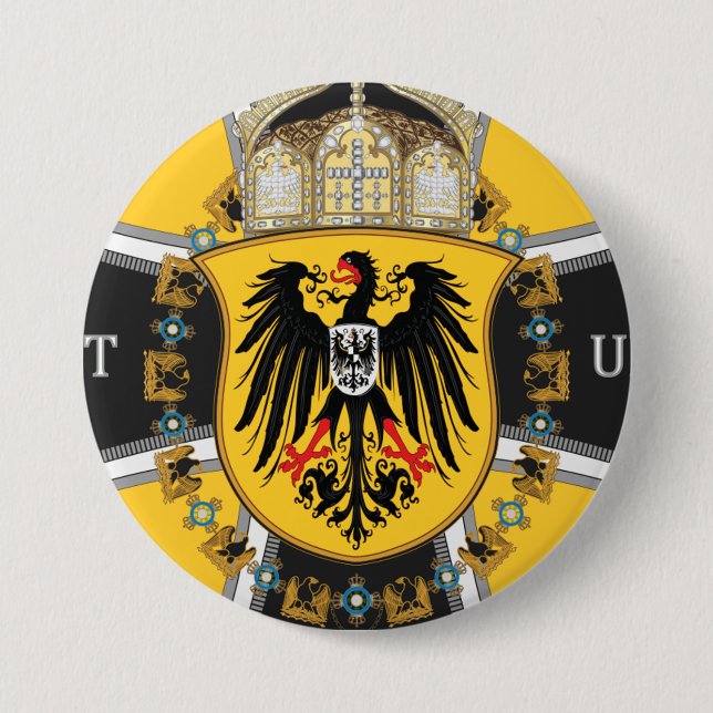 Chapa Redonda De 7 Cm Prusia Keiser Flag (Anverso)