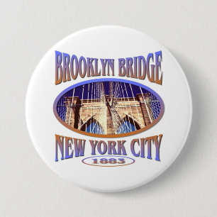 Chapa Redonda De 7 Cm Puente de Brooklyn Nueva York