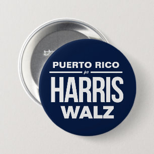 Chapa Redonda De 7 Cm Puerto Rico para Harris Walz