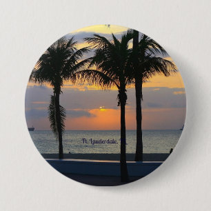 Chapa Redonda De 7 Cm Puesta de sol en Ft. Lauderdale