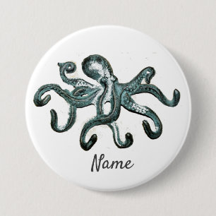 Chapa Redonda De 7 Cm Pulpo azul Thunder_Cove