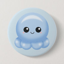 Pulpo del azul del dibujo animado de Kawaii