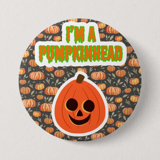 Chapa Redonda De 7 Cm Pumpkinhead 3 con fondo (Anverso)
