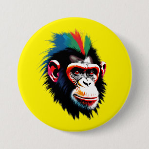 Chapa Redonda De 7 Cm Punk Chimp