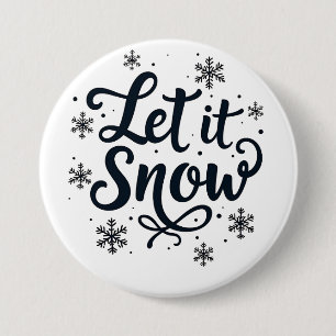 Chapa Redonda De 7 Cm Que nieve, Navidad en invierno