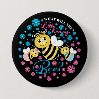 Chapa Redonda De 7 Cm ¿Qué revelará el género de la Abeja Pequeña?