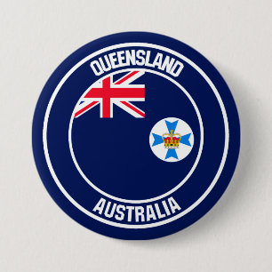 Chapa Redonda De 7 Cm Queensland Round Emblem