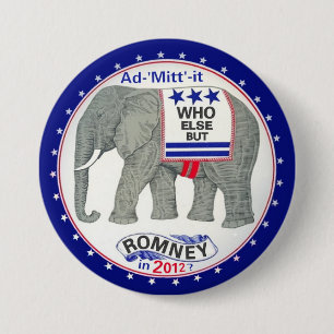 Chapa Redonda De 7 Cm ¿Quién otro pero Romney?