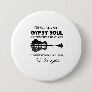 Chapa Redonda De 7 Cm Quiero Rock Tu Guitarra Hippie Soul Gitano