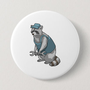 Chapa Redonda De 7 Cm Racoon como artesano con llave