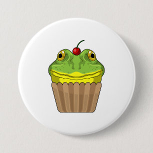 Chapa Redonda De 7 Cm Rana con Muffin