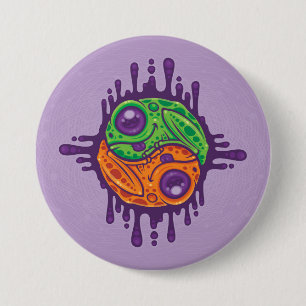 Chapa Redonda De 7 Cm Rana Trippy Drippy Yin Yang