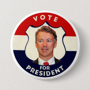 Chapa Redonda De 7 Cm Rand Paul del voto para el presidente