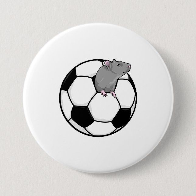 Chapa Redonda De 7 Cm Rata con balón de fútbol (Anverso)