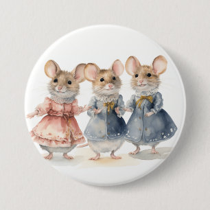 Chapa Redonda De 7 Cm Ratones del ballet El Cascanueces