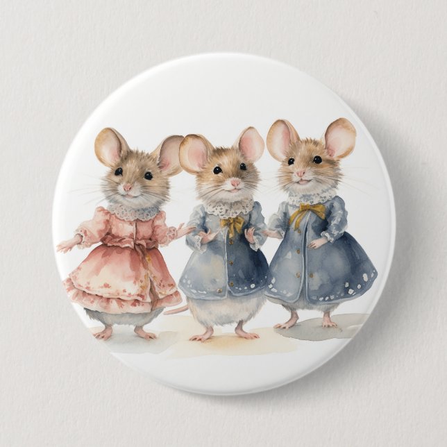Chapa Redonda De 7 Cm Ratones del ballet El Cascanueces (Anverso)