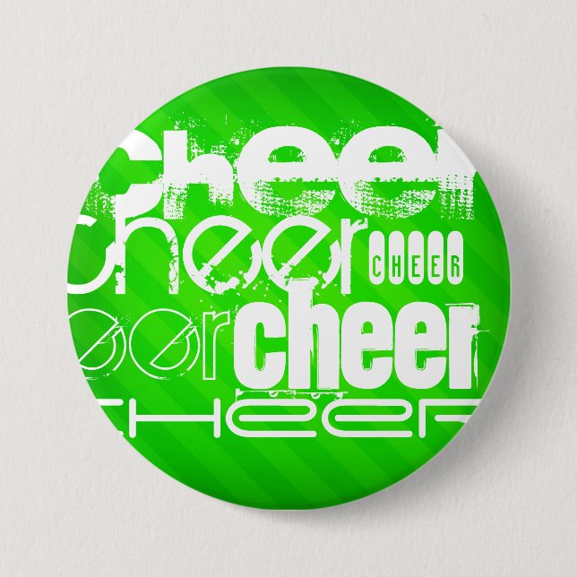 Chapa Redonda De 7 Cm Rayas verdes neonesas (Anverso)