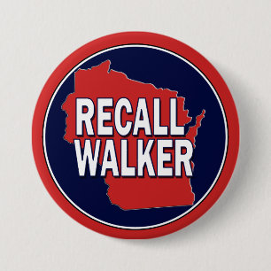 Chapa Redonda De 7 Cm Recordar al gobernador Scott Walker