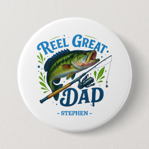 Chapa Redonda De 7 Cm Reel Great Dad - Pescado y marisco