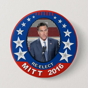 Chapa Redonda De 7 Cm Reelija a Mitt Romney 2016