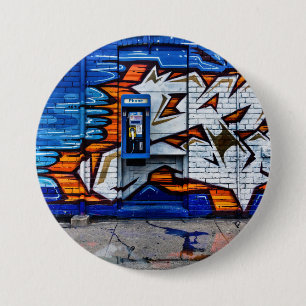 Chapa Redonda De 7 Cm Reflejo de la versión de color de la cabina de tel