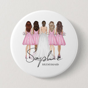 Chapa Redonda De 7 Cm Regalo Personalizado de Dama de Honor con Nombre