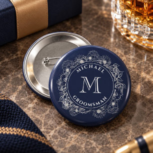 Chapa Redonda De 7 Cm Regalos para Padrinos Personalizados Azul Marino