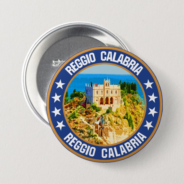 Chapa Redonda De 7 Cm Reggio Calabria (Anverso y reverso)