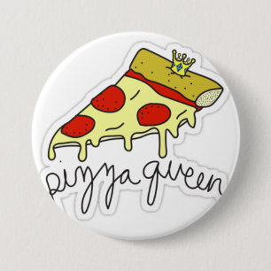 Chapa Redonda De 7 Cm Reina de la pizza