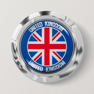 Chapa Redonda De 7 Cm Reino Unido Round Emblem