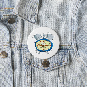 Chapa Redonda De 7 Cm Reloj despertador de dibujos animados divertidos y