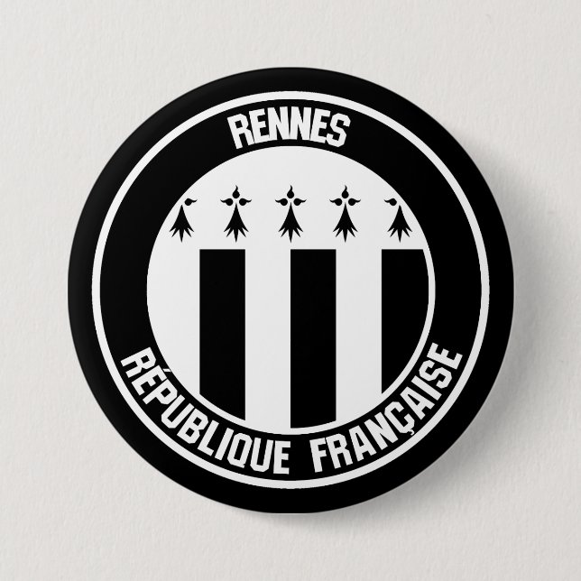 Chapa Redonda De 7 Cm Rennes Round Emblem (Anverso)