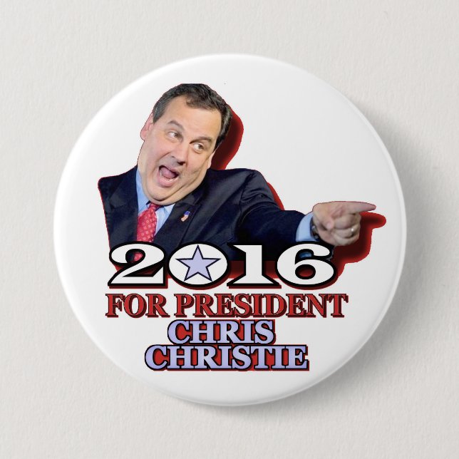 Chapa Redonda De 7 Cm Republicano de Chris Christie para el presidente (Anverso)
