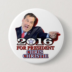 Chapa Redonda De 7 Cm Republicano de Chris Christie para el presidente