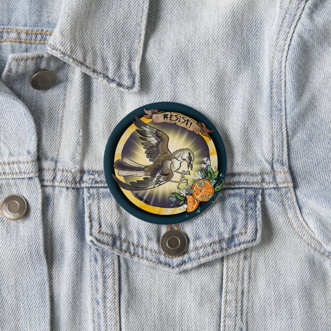 Chapa Redonda De 7 Cm Resist State Bird Florida Mockingbird (In situ)