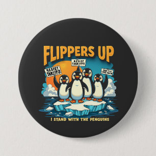 Chapa Redonda De 7 Cm Resistirme a estar con los pingüinos
